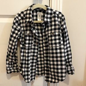 Boys black and white checkered flannel